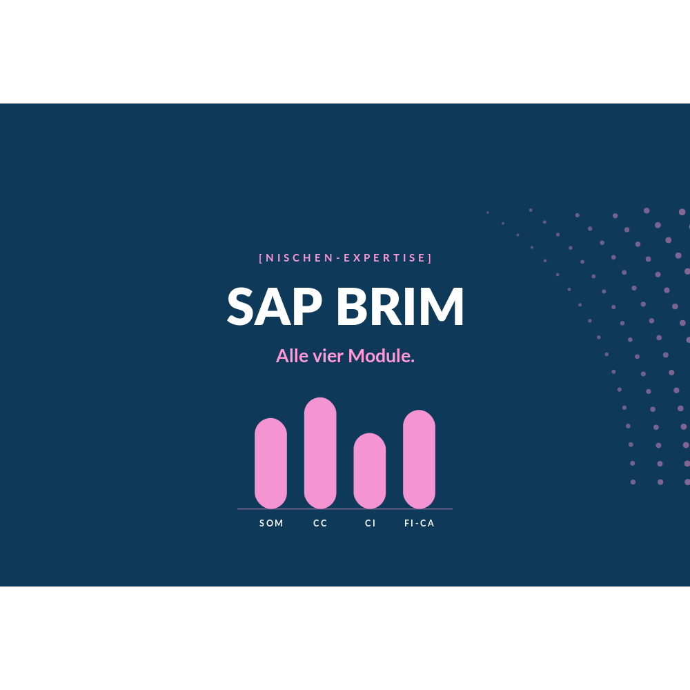 SAP BRIM Vollabdeckung der vier Bausteine: Subscription Order Management, Convergent Charging, Convergent Invoicing und FI-CA